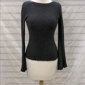 Bongo Gray Long Sleeve Pullover Sweater